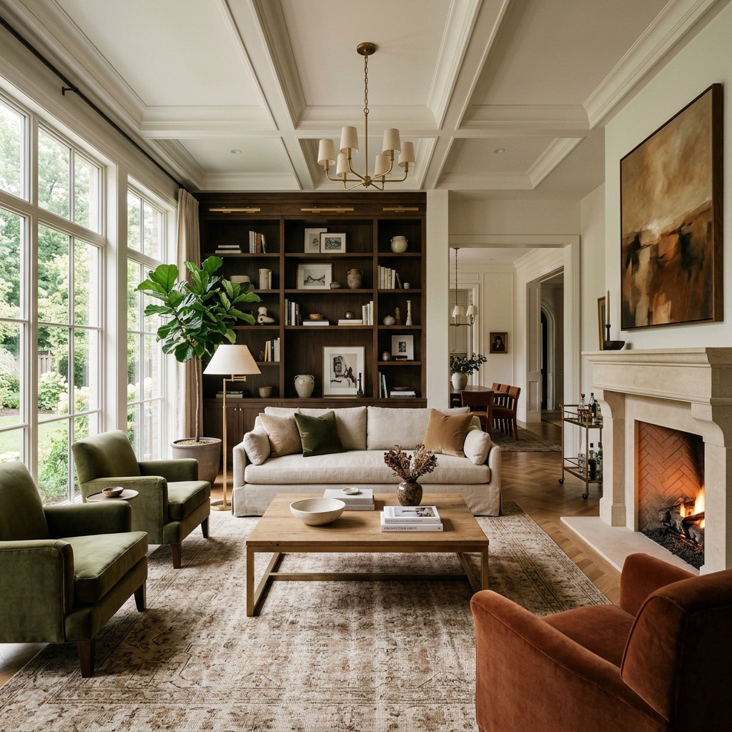 Cinematic luxury interior living room